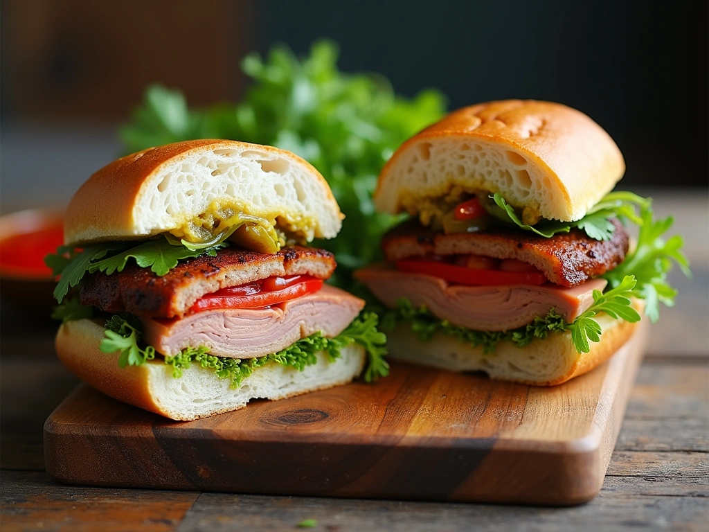 Crispy banh mi sandwich